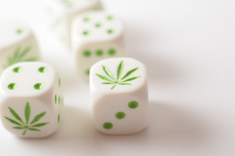 Six Sided D6 16mm Marijuana dice Die White with Green Pips 420 RPG (per piece)