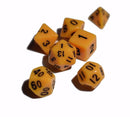 Yellow Opaque 7 Die Set Polyhedral Dice by BrycesDice RPG Magic D&D Unique