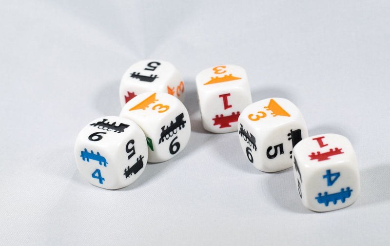 18mm Train Dice Colorful Learning Children Easy to Read Novelty Yahtzee School