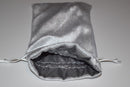 Large White Velvet Gift Bag Game Dice Bag w/ Grey Velvet Lining Counter Pouch