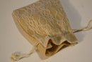 Burlap w/ Ivory Lace Gift Bag Cards RPG Game Dice Bag Counter Pouch 5" x 6.5"