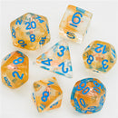 Ranger (Arrow) Clear Dice Blue w/ Golden Arrow 7-Dice Set Rpg