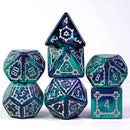 Two-Tone (Purple/Green) Huge Castle Dice (D6:25mm) 7-Dice