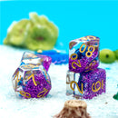 Purple w/Blue Starfish Dice 7-Dice Set Resin Dungeons and Dragons Dice