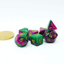 Wizard Jungle Mini Two Tone Polyhedral RPG Dice Set Small D4-D20 in Tube