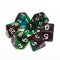 Bottom of the Sea 7-Dice Set Green/Mix w/White Numbers Stained Glass Dnd Dice Set