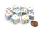 Shapes Dice Six Sided D6 16mm White with Rainbow Pips Kids Learning (sold per die)