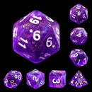 Diamond Purple with White Numbering 7-Dice Set RPG