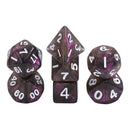 Purple Iridescent 7-Dice Mini-Dice RPG Set w/White Numbers Miniature Dice