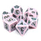Single Notes Ancient 7-Dice Set Role Playing Dungeons and Dragons Dice (Light Pink/Purple)