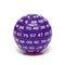 "Purple" Single 100 Sided Polyhedral Dice (D100) | Purple Color (45mm) White