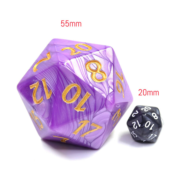 Giant d20 (Black) | Huge 55mm Game Die