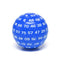 "Blue" Single 100 Sided Polyhedral Dice (D100) | Solid Blue Color (45mm) White