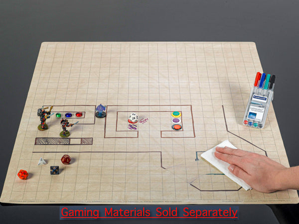 Reversible Battlemat™ 1" Squares & 1" Hexes (23 ½" x 26" Playing Surface)