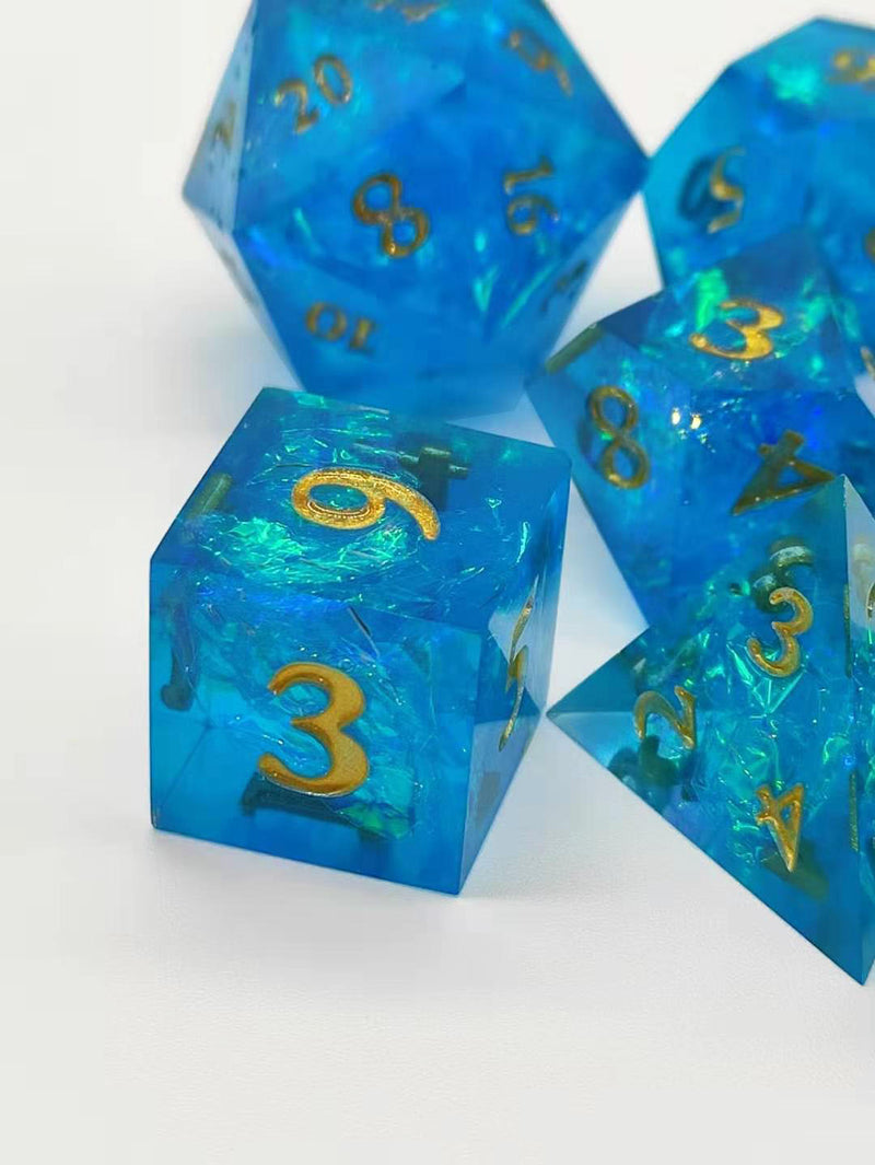 Permafrost Forged in Frost Dice Set (Resin Dice) Sharp Edge Dice