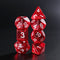 Rabbit's Eye (Red) with White Numbering 7-Dice Set RPG