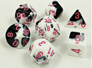 Lab Dice Gemini® Polyhedral Black-White/pink (30043)