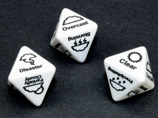 Weather d8 Opaque White Weather Select Dice (Custom engraved) [by piece]