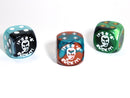 It's a Six d6 (Custom engraved) (Dice colors are filled at random) Pipped Dice 16mm
