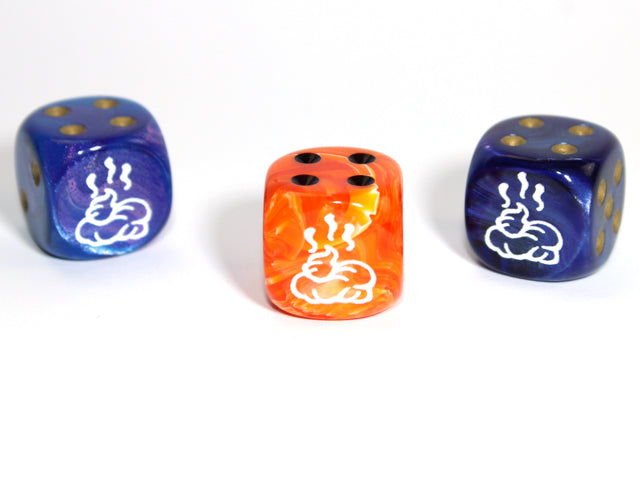 Poop d6 (Custom engraved) (Dice colors are filled at random) Pipped Dice 16mm