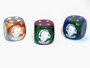 Genius d6 (Custom engraved) (Dice colors are filled at random) Pipped Dice 16mm
