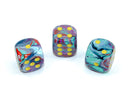 Festive® 16mm w/pips Mosaic/yellow d6 (sold per die)