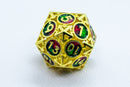 Gold w/Red-Green Deadly Arrow Dice | 7-Dice RPG Set High Visibility