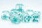 Clear w/Teal 16mm d6 Dice Featuring a Snowflake on the '1' side (sold per die)