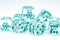 Clear w/Teal 16mm d6 Dice Featuring a Snowflake on the '1' side (sold per die)