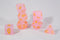 Sparkling Glitter Pink with Gold Numbers Poly Dice Set (7) RPG DnD HDdice