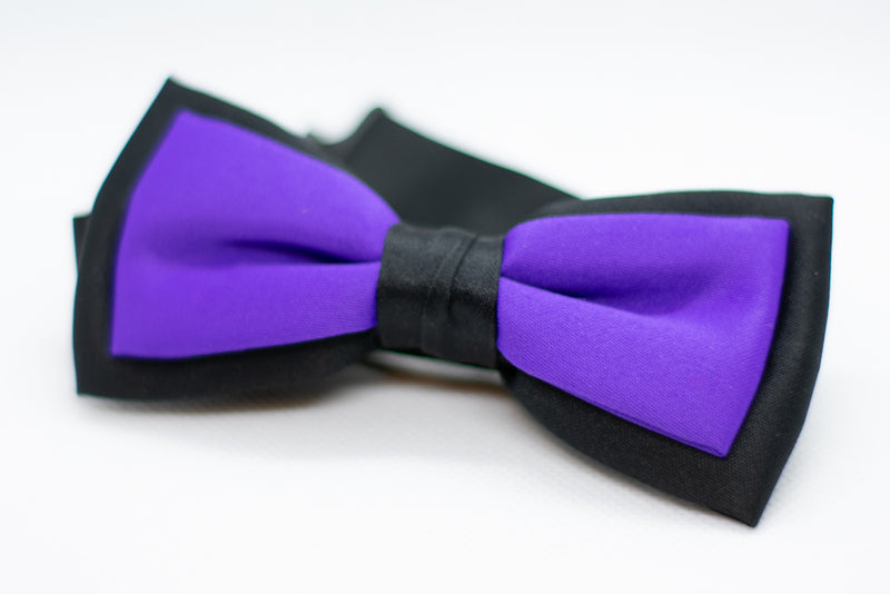 Black w/purple Bowtie Adjustable Formal Wedding Party Necktie Bow Tie Tuxedo