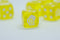 10-Pack Clear Yellow w/White 16mm d6 Dice Featuring a White Mug on the '1' side