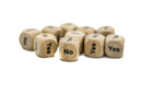 Yes/No Dice Wooden 16mm d6 w/Black Rounded Corners (sold per die) - Wood Dice