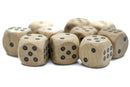 Birds-Eye Wooden 16mm d6 Dice w/ Black Dots Rounded Corners (sold per die) - Wood Dice