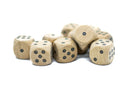 Birds-Eye Wooden 16mm d6 Dice w/ Black Dots Rounded Corners (sold per die) - Wood Dice