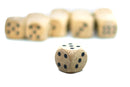 10-Pack Wooden 16mm d6 Dice w/ Black Dots Rounded Corners - Wood Dice