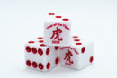 10-Pack Year of the Tiger Opaque White w/Red 16mm d6 Dice on the '1' side