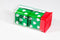 Lucky Green Dice with White Clovers Pair 25mm