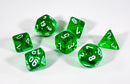 *New* Translucent 7-Die Chessex Sets Made in Germany -Multiple Color Options-