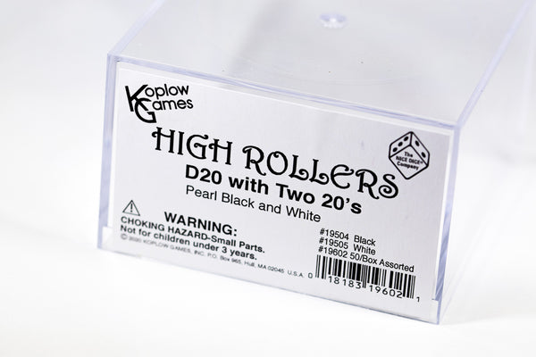 High Rollers D20 with Two 20's (pearl black and white)