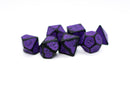Grape Purple Distressed Ancient 7-Dice Set Black w/Purple Dnd Dice