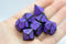 Grape Purple Distressed Ancient 7-Dice Set Black w/Purple Dnd Dice