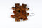 Earrings Lustrous Puzzle Piece Pair (Orange/Brown)