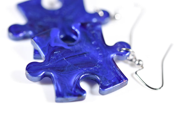 Earrings Scarab Puzzle Piece Pair (Blue) [12]