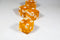 Birds Eye Orange Saffron Casino Dice d6 19mm Razor Edge No Serial Numbers or Names Clean