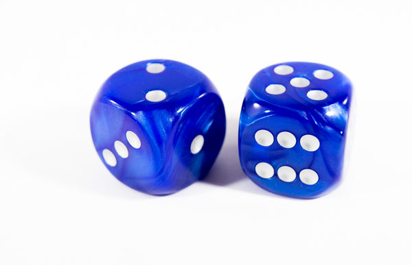 (1) OOP Rare 30mm Velvet Dark Blue Dice New RPG DnD with Silver Pips by Chessex Out of Print