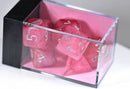 Ghostly Glow Pink/silver Polyhedral 7-Dice Set