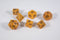 Orange Semi-Translucent Miniature Poly Dice Set Small (7) w/ Silver Glitter RPG DnD Mini Cute BrycesDice