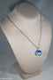 Cloudy Blue Sky Resin Sphere Necklace Pendant White Clouds