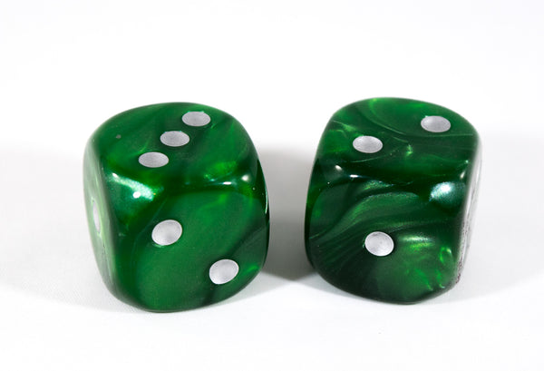 OOP Rare 30mm Velvet Dark Green Dice RPG DnD Silver Pips by Chessex Out of Print (Sold per piece)